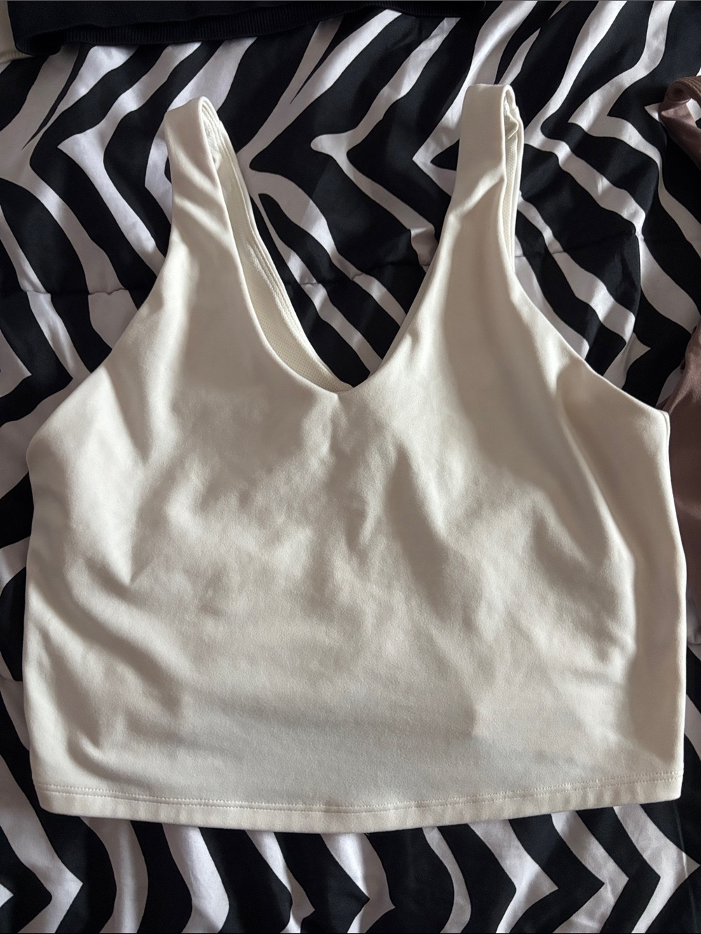 all in motion Cream Scoop Neck Cropped Tank
